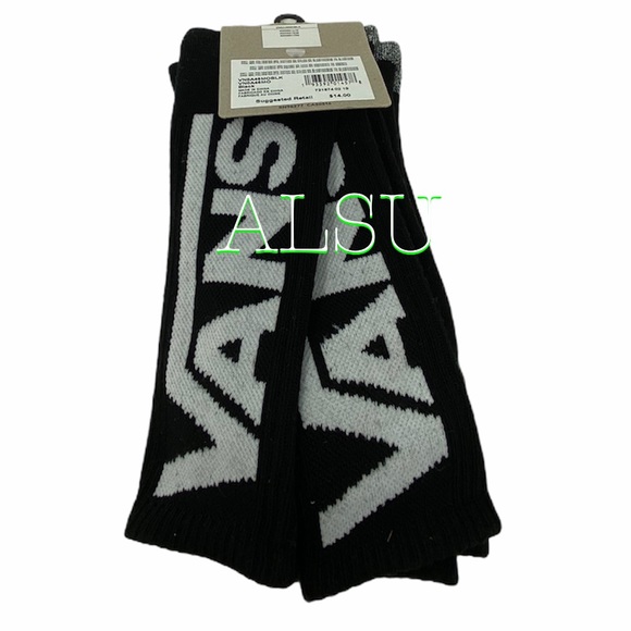 VANS Men’s Crew 2 pack Socks Black, size 9-13 - Picture 4 of 8